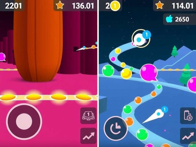 Color Frenzy Dash level progression showing different stages and challenges